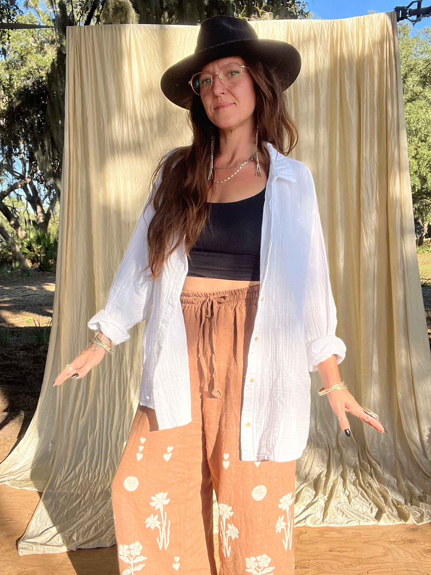 ✧ Oversize Gauzey Button Down ✧ Natural Fibers