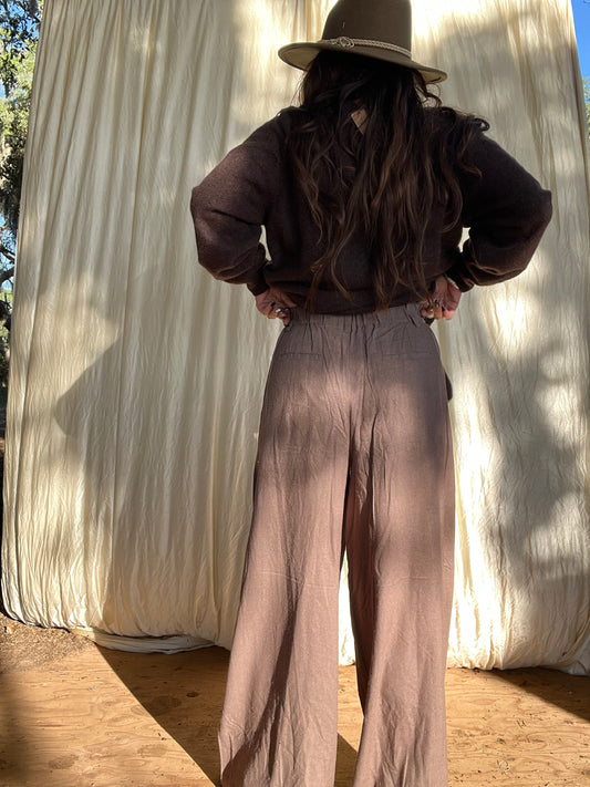 ✧ Hepburn Pleated Raw Silk Trousers ✧ Natural Fibers