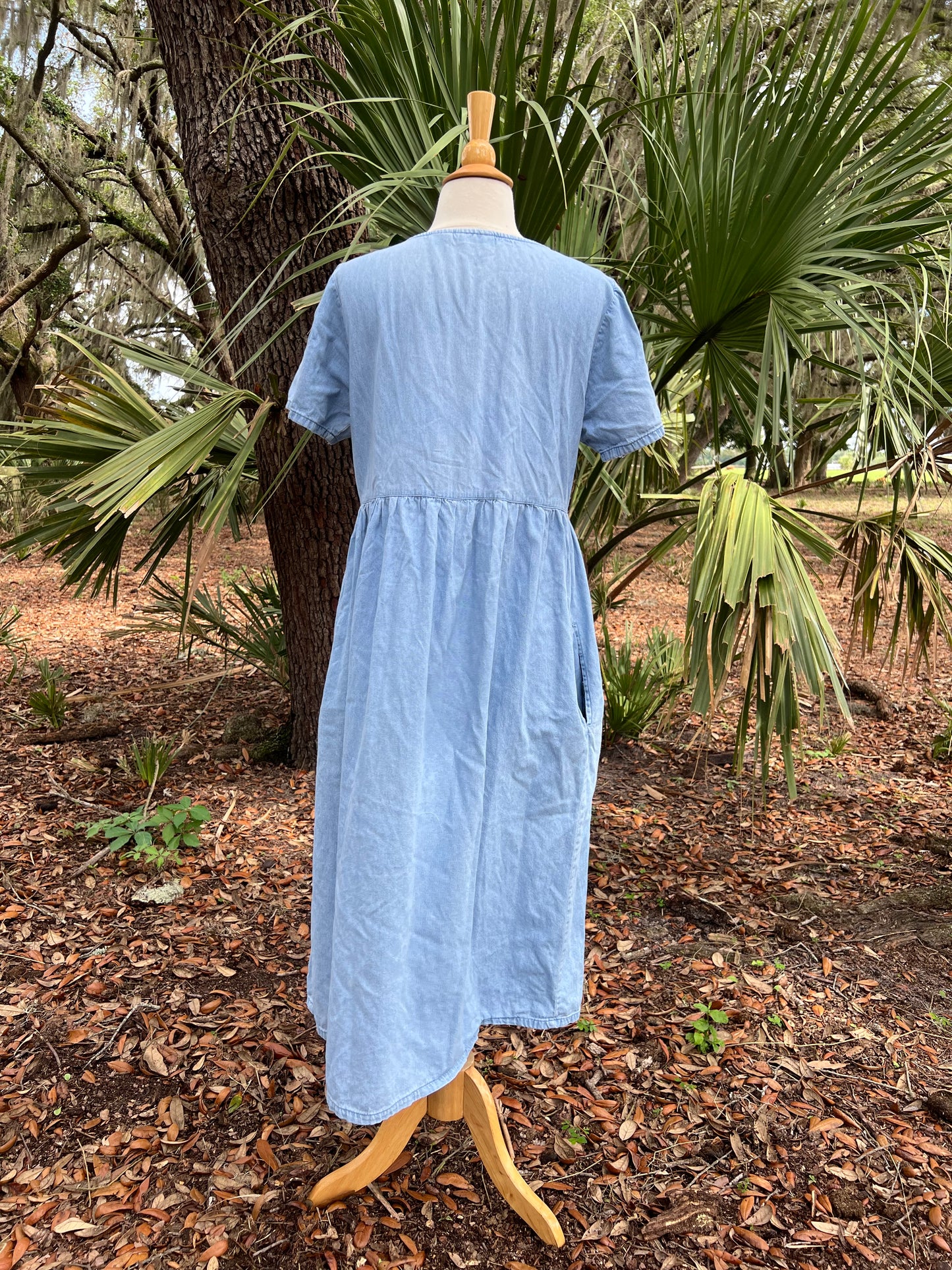 ✧ Embroidered Denim Dress  ✧ Natural Fibers