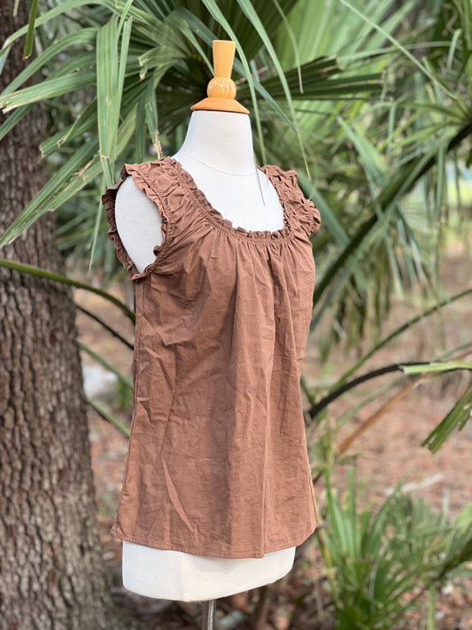 ✧ Neuflora Ruffle Tank ✧ Natural Fibers