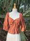 ✧ Gathered Puff Sleeve Top  ✧ Natural Fibers