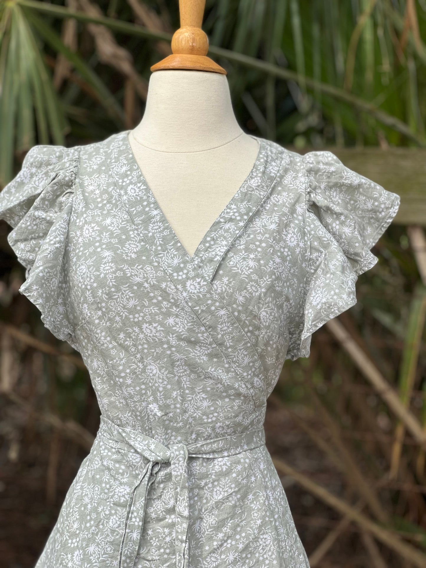 ✧ Flutter Sleeve Wrap Dress  ✧ Natural Fibers