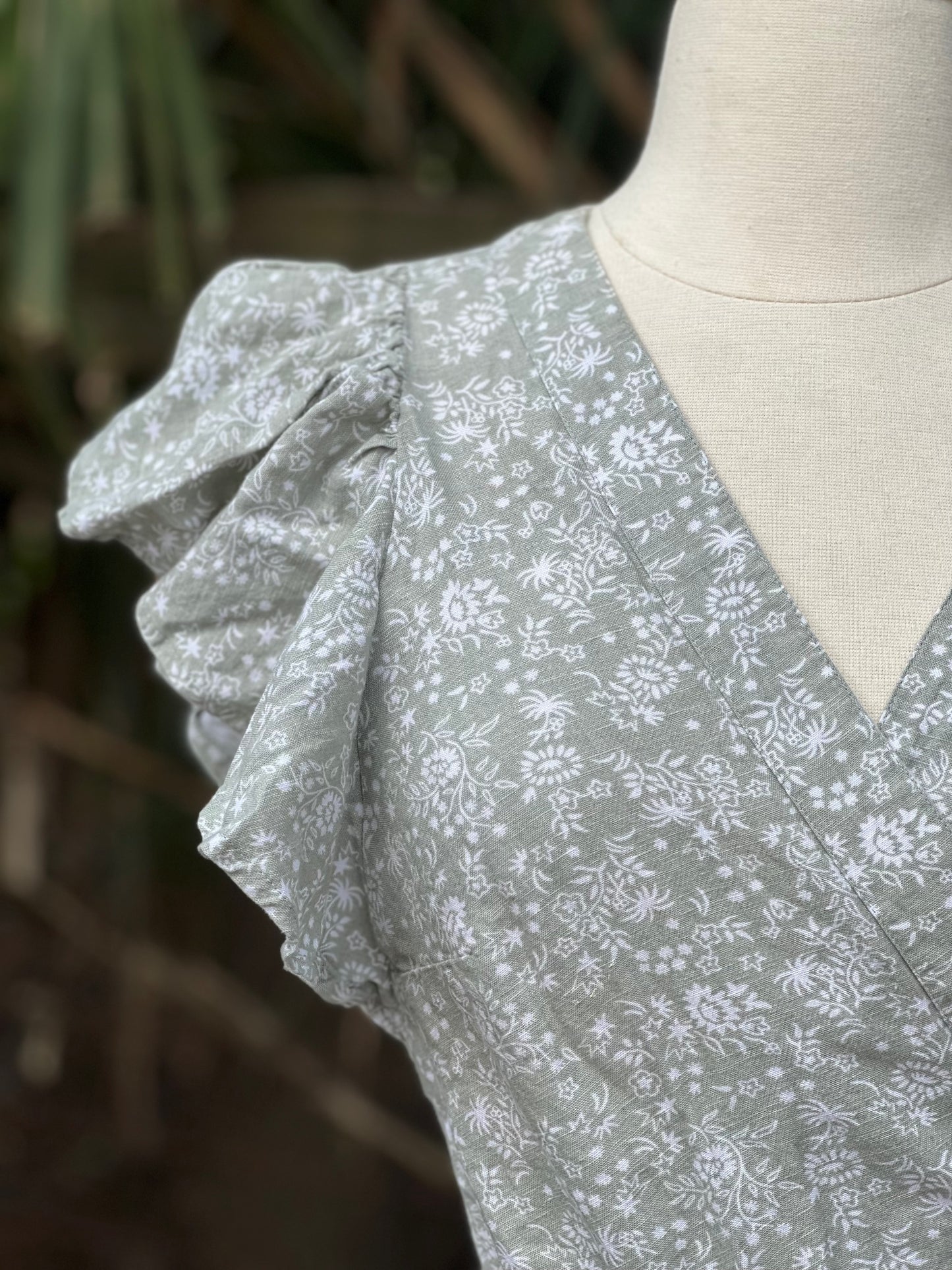 ✧ Flutter Sleeve Wrap Dress  ✧ Natural Fibers