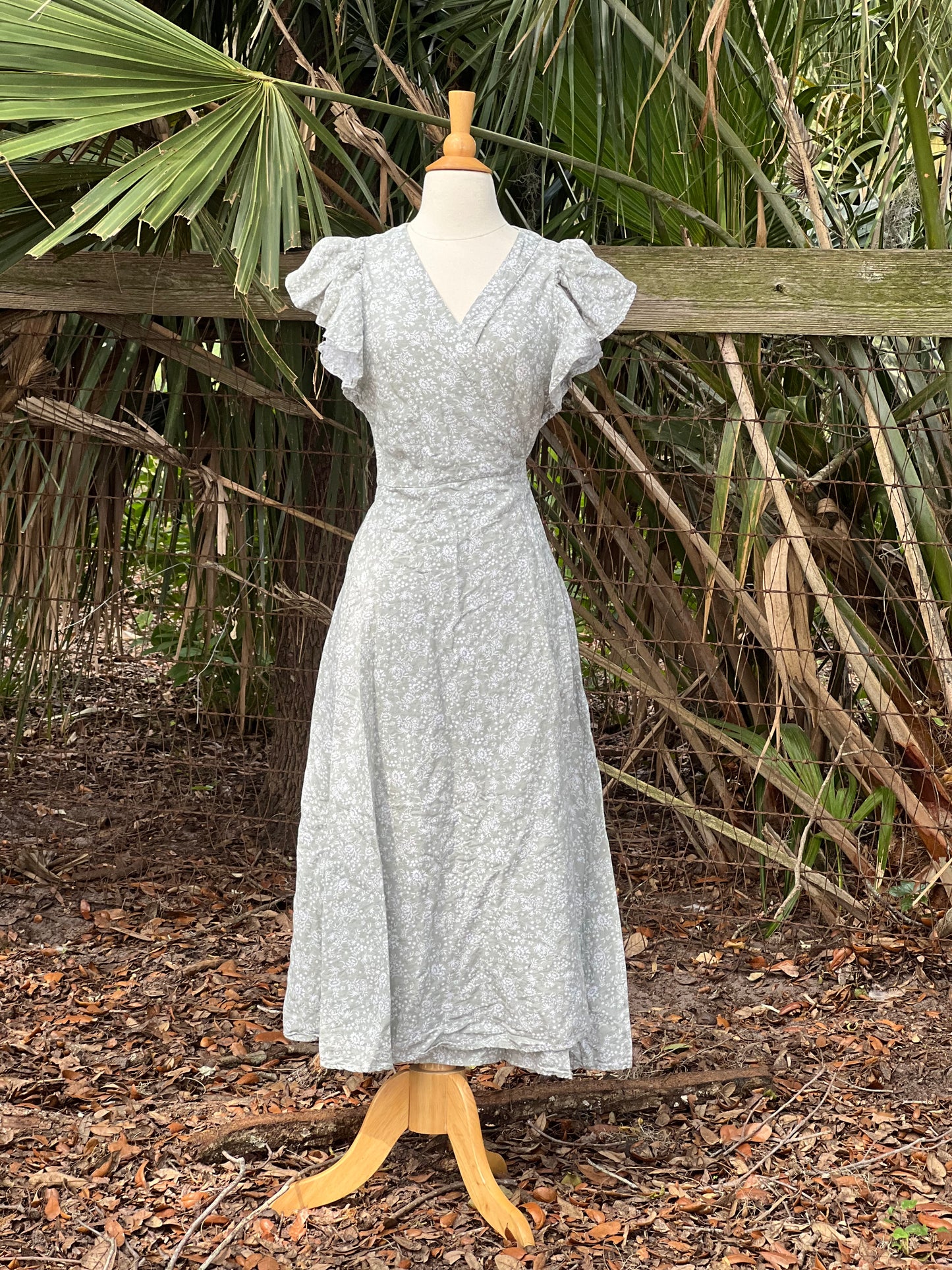 ✧ Flutter Sleeve Wrap Dress  ✧ Natural Fibers