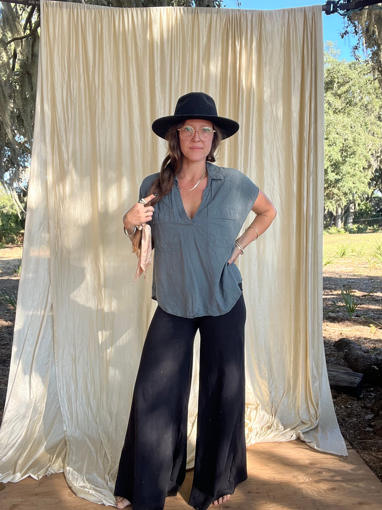 ✧ Jewel Tone Boxy Top ✧ Natural Fibers