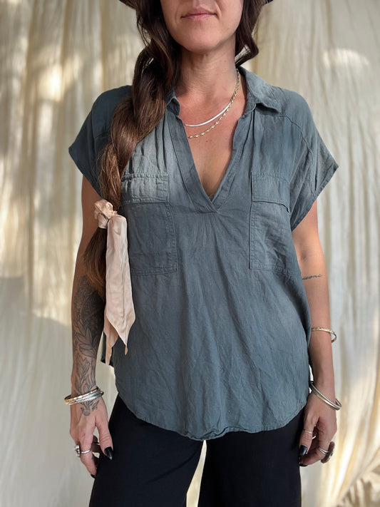 ✧ Jewel Tone Boxy Top ✧ Natural Fibers