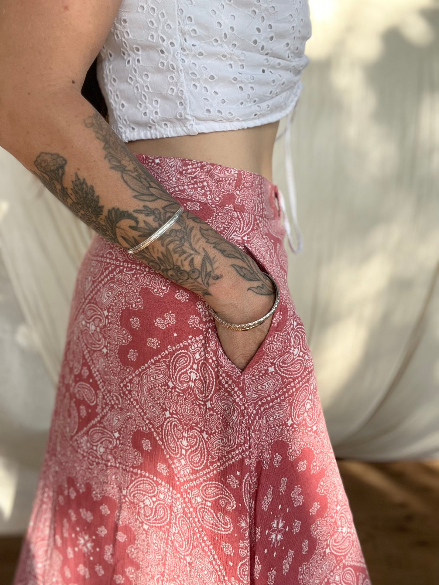 ✧ Paisley Button Down Midi Skirt ✧