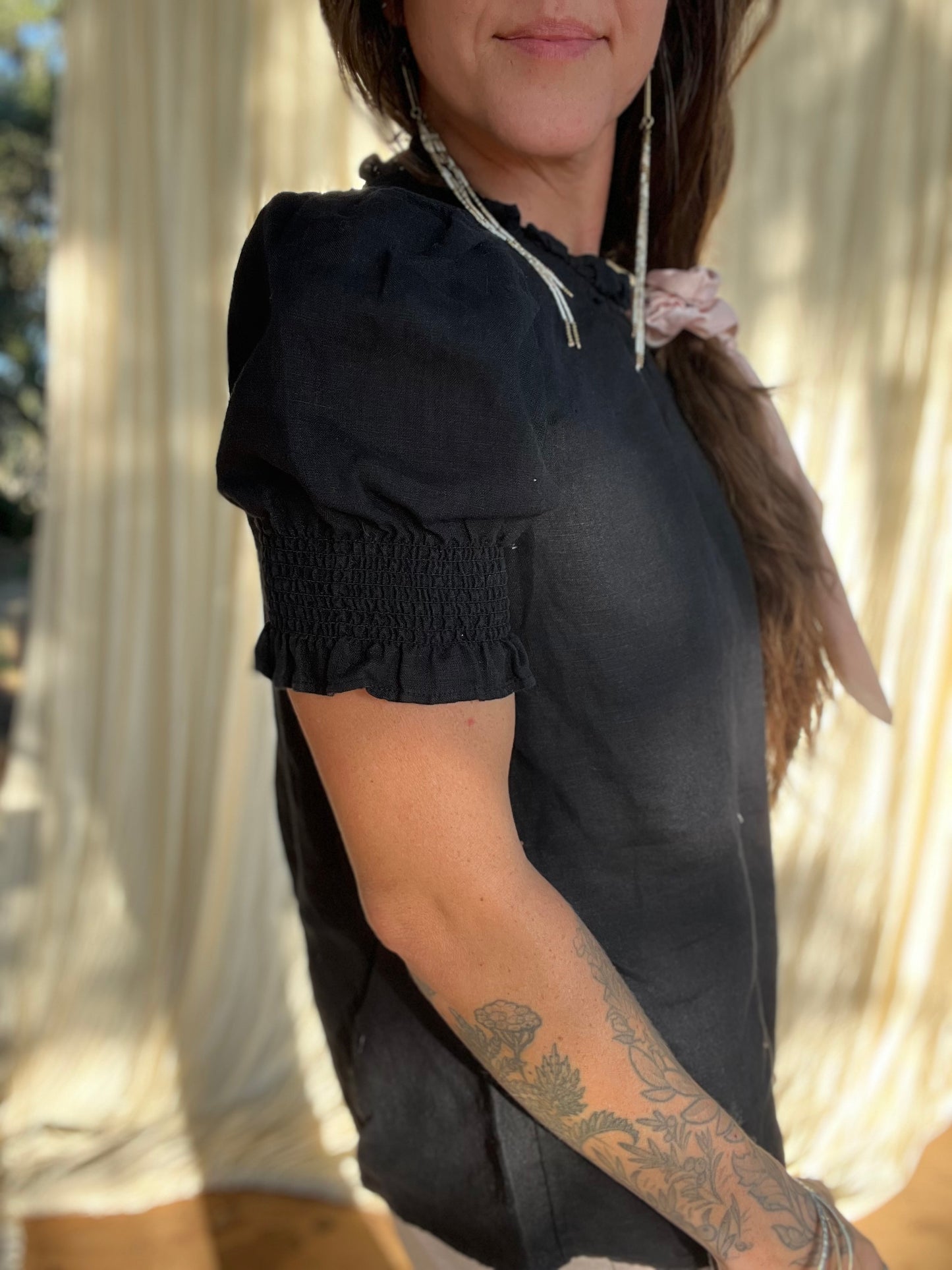 ✧ High Neck Linen Top ✧ Natural Fibers