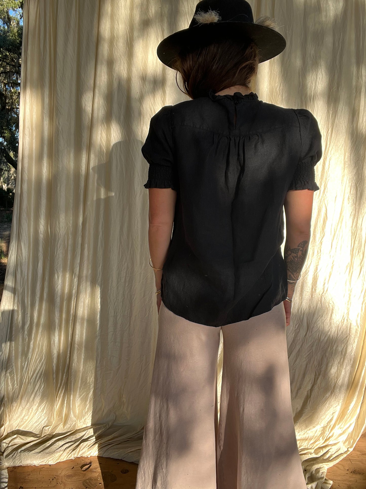 ✧ High Neck Linen Top ✧ Natural Fibers