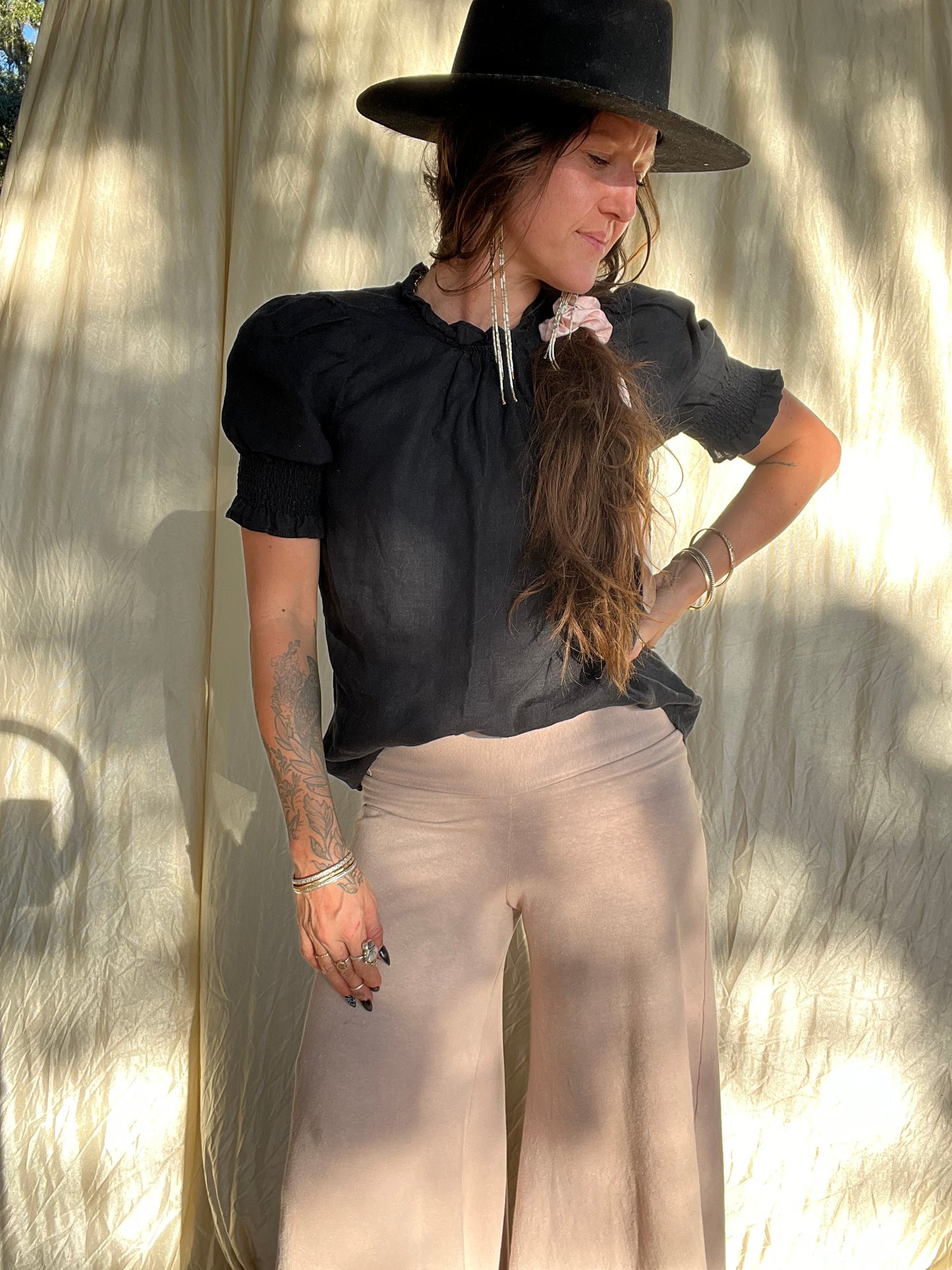 ✧ High Neck Linen Top ✧ Natural Fibers