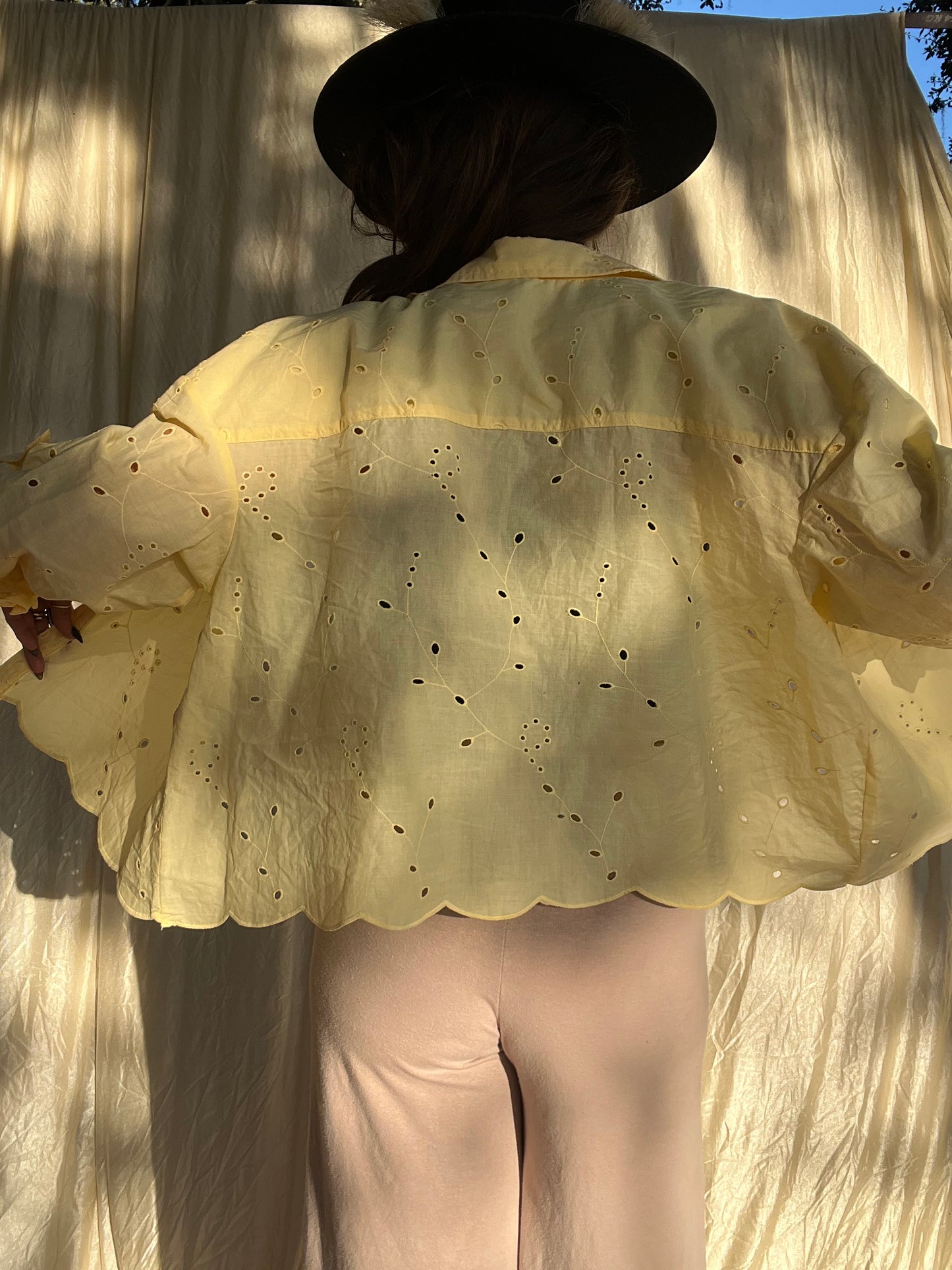 ✧ Eyelet Button Down ✧ Natural Fibers