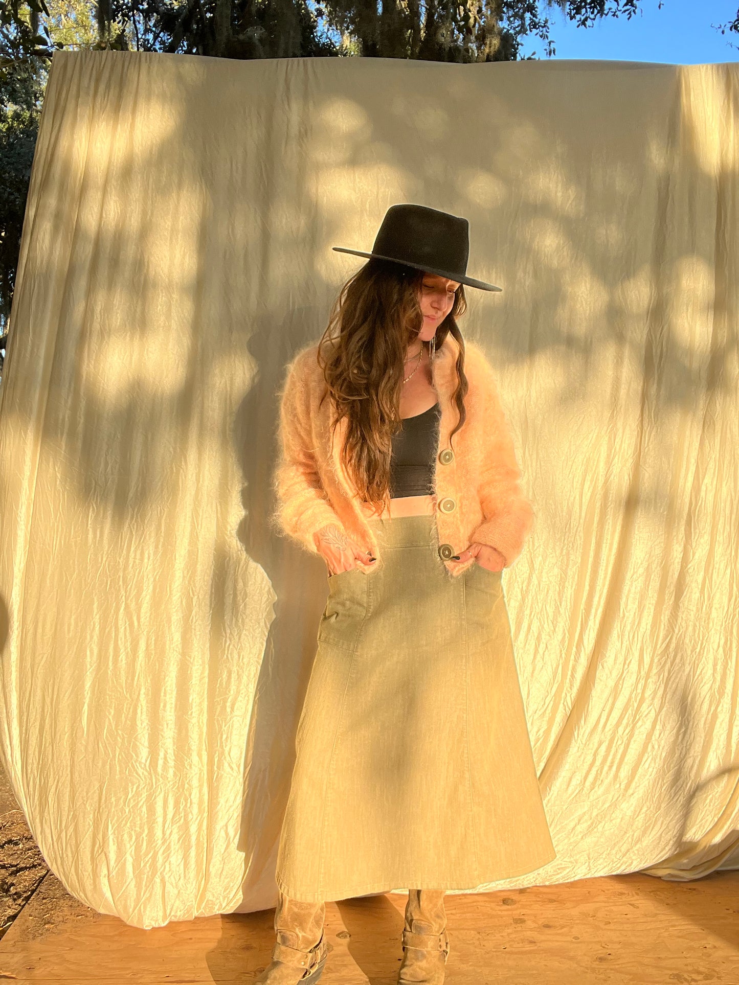 ✧ Fuzzy Peach Sweater ✧ Natural Fibers