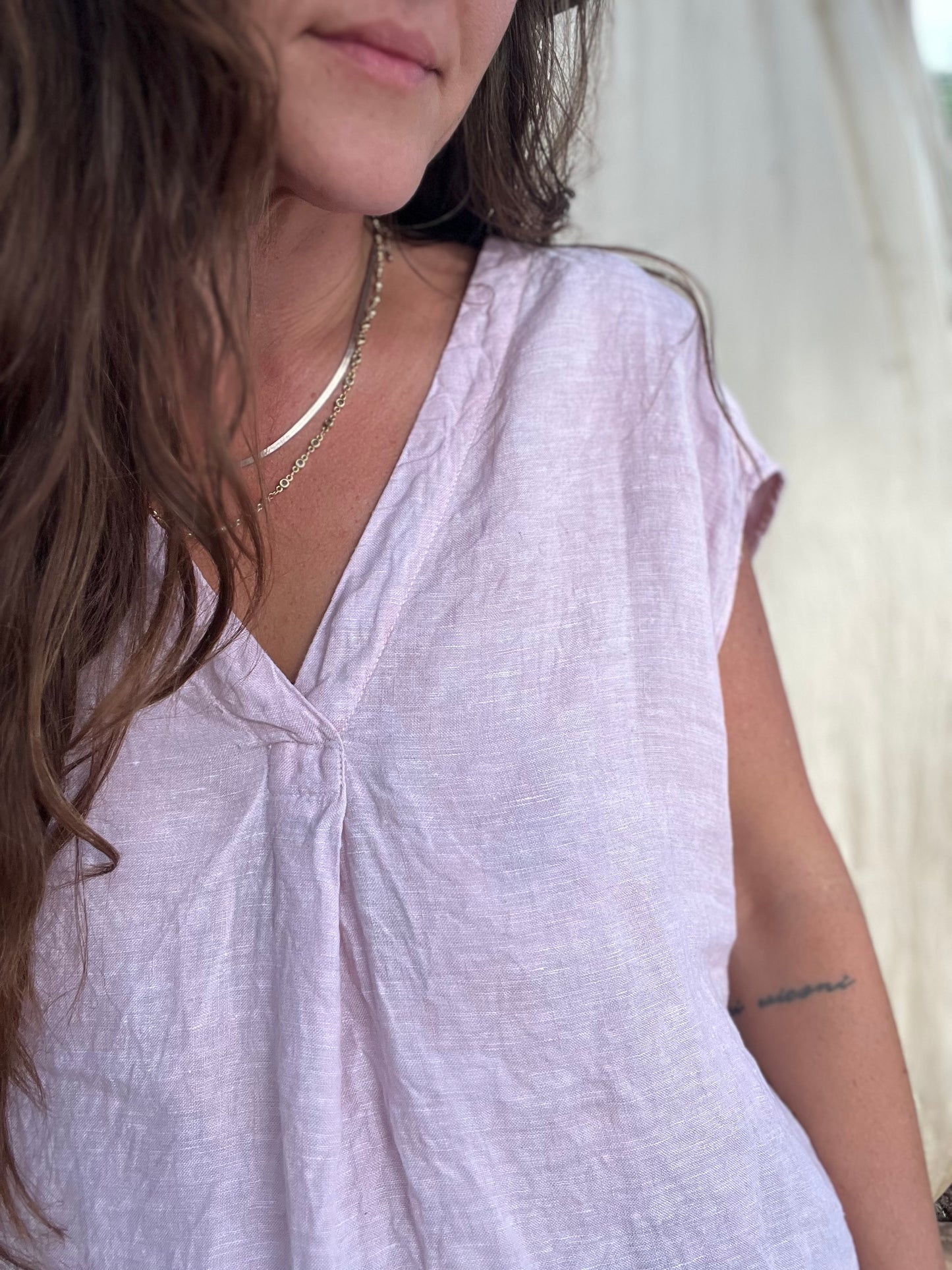 ✧ Pink Linen Top ✧ Natural Fibers