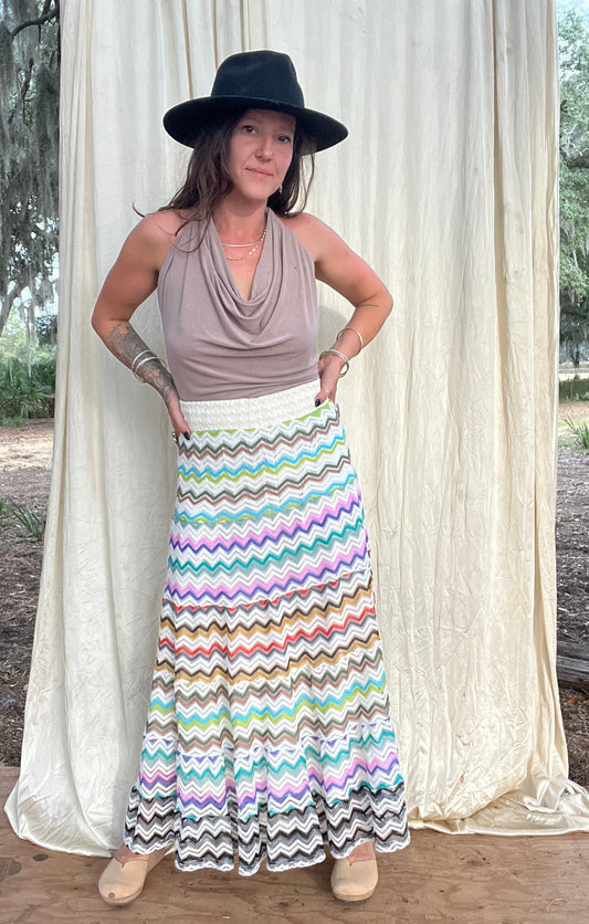 ✧ Tiered Crochet Skirt ✧ Natural Fibers