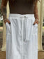 ✧ Linen Drawstring Pocket Skirt ✧ Natural Fibers