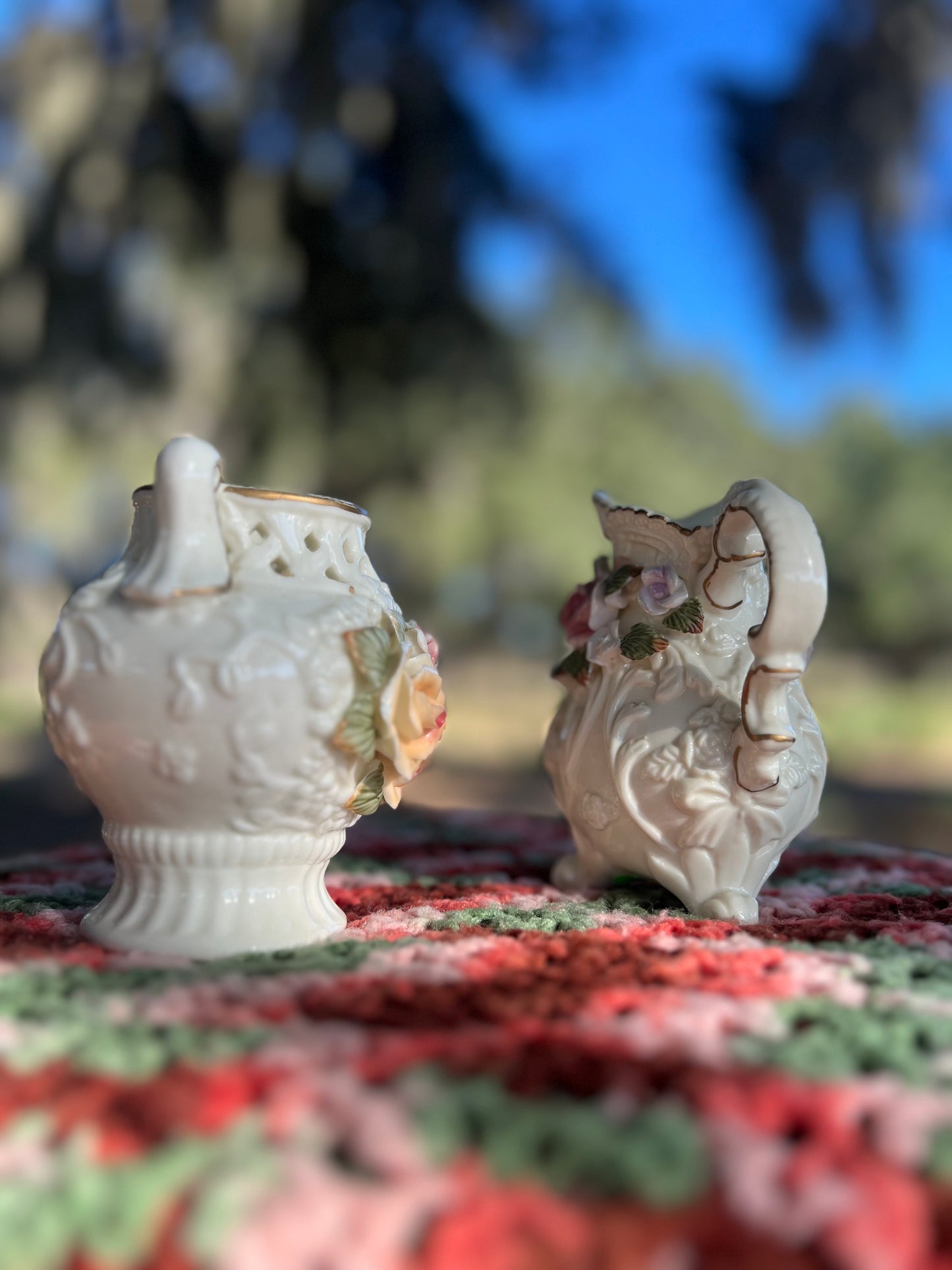 ✧ Capodimonte Style Floral Porcelain Set ✧ 1996