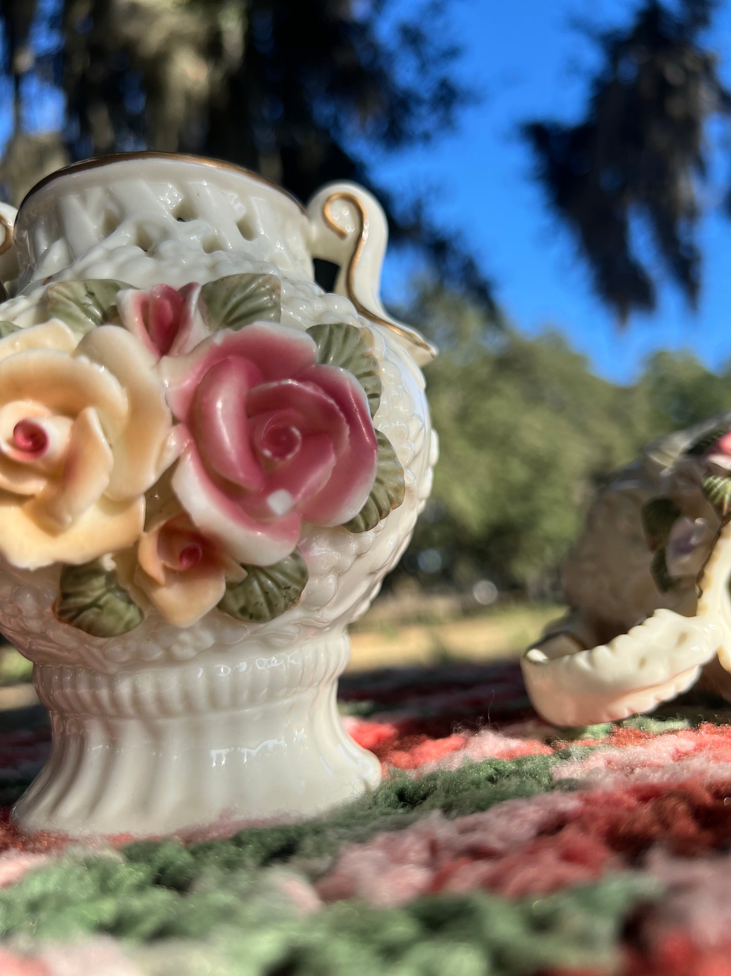 ✧ Capodimonte Style Floral Porcelain Set ✧ 1996