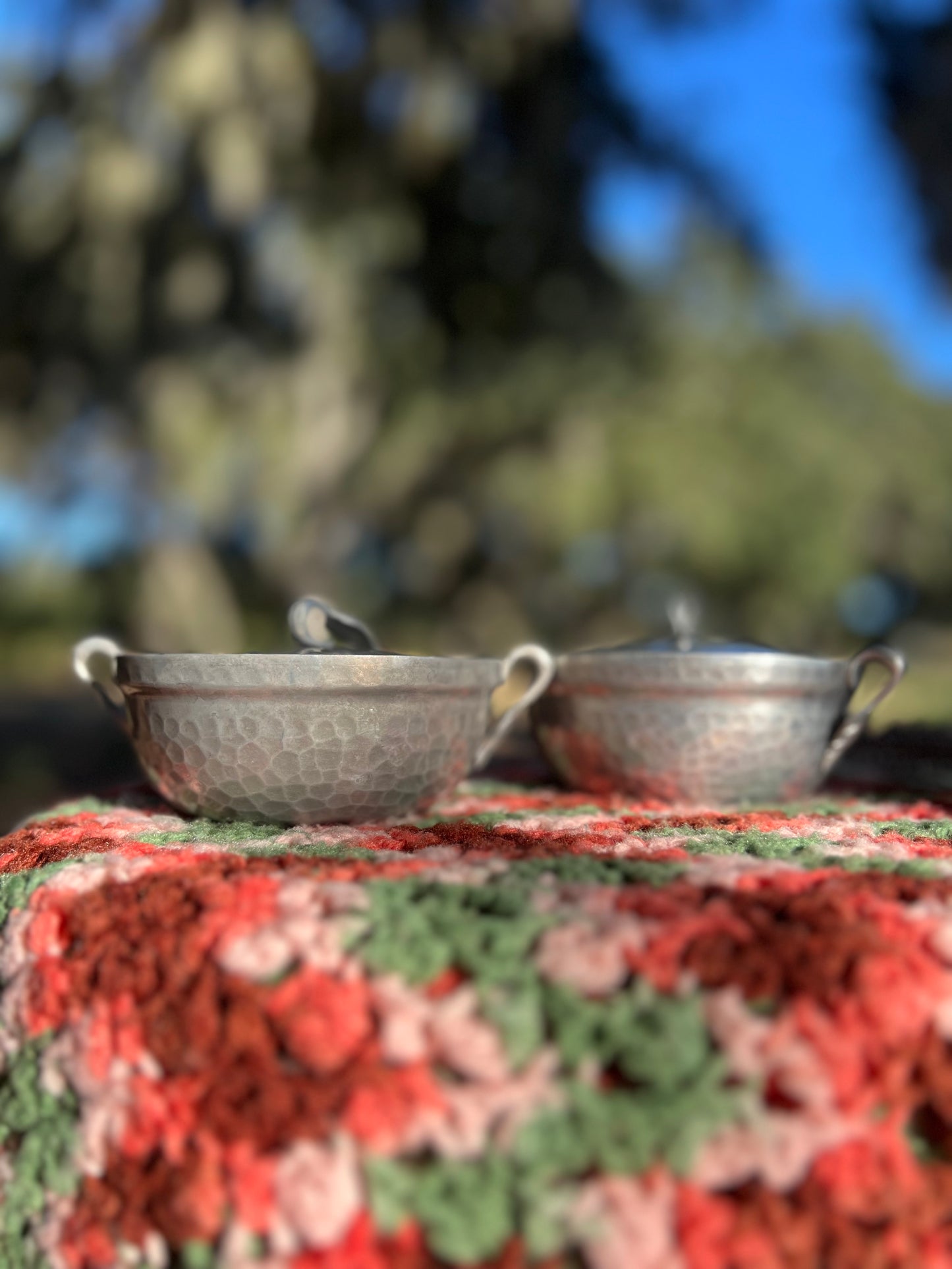 ✧ 1940-50s Hand-wrought Bowls with Lids ✧
