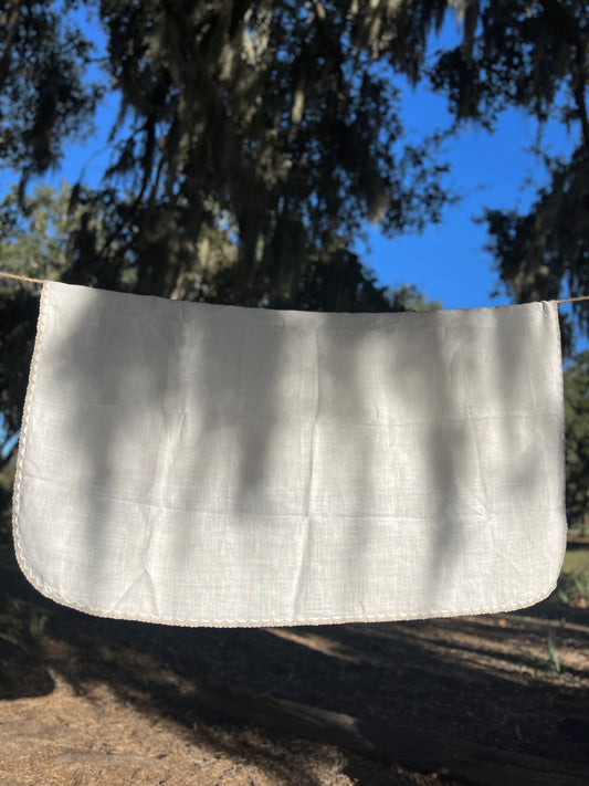 ✧ Linen and Crochet Handmade Tablecloth ✧ Natural Fibers